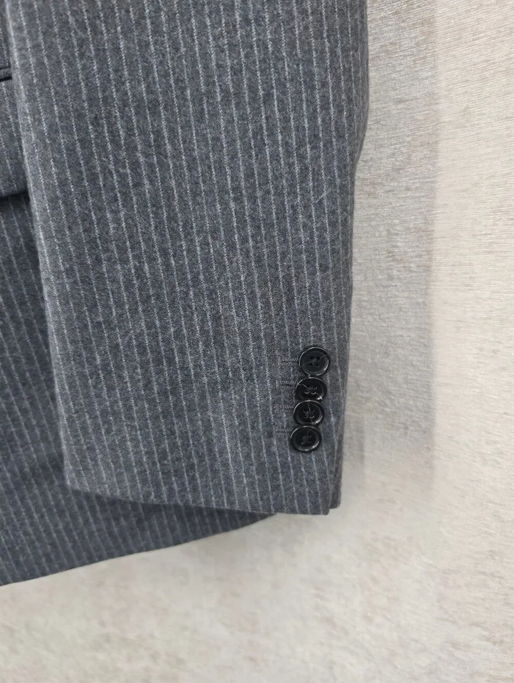 Banana Republic Tessuto Marzotto Gray Pinstripe Suit Blazer Jacket Dress Pants